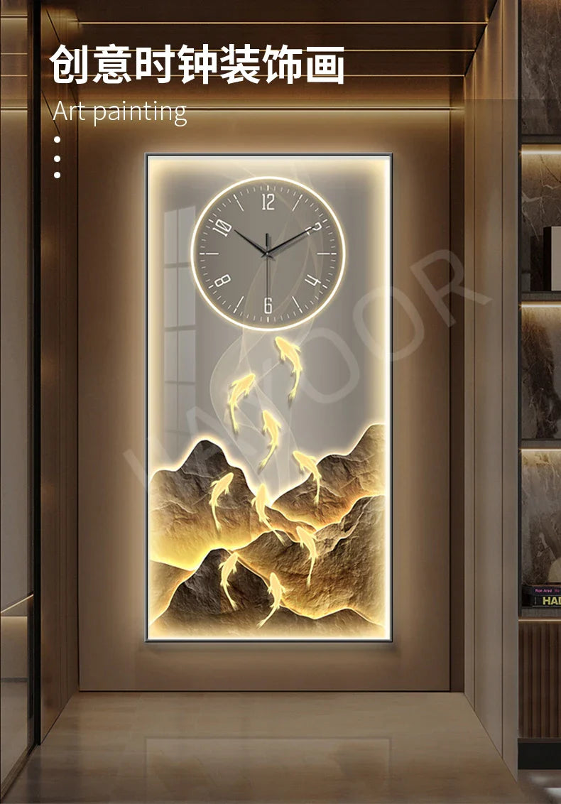 Dlight Decor Wall Clock Lamp with Crystal Glow Wall Art
