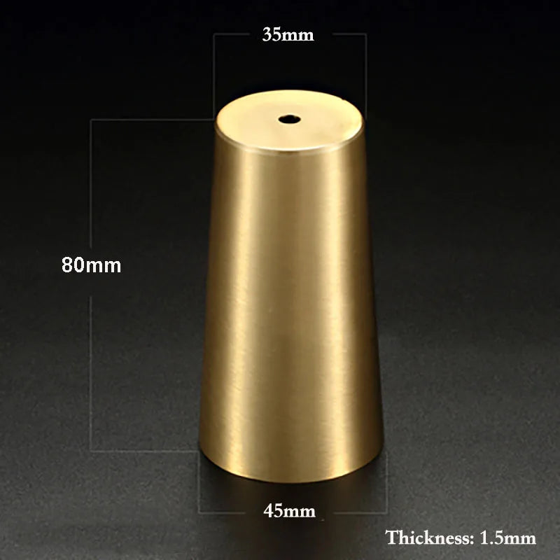 High Brass Cabinet Leg Covers – Gold Chair Cups and Table Feet Protectors for Furniture D45 C35 H80 Cabinet Legs