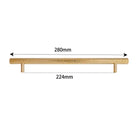 LUX Brass Hammered Hexagonal T-Bar Handles – Long Cabinet and Wardrobe Pulls (600mm/1000mm) 11 inches length Handles