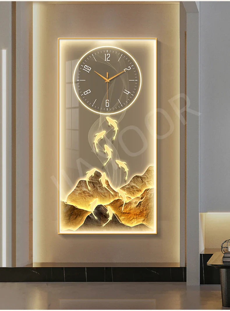 Dlight Decor Wall Clock Lamp with Crystal Glow Wall Art