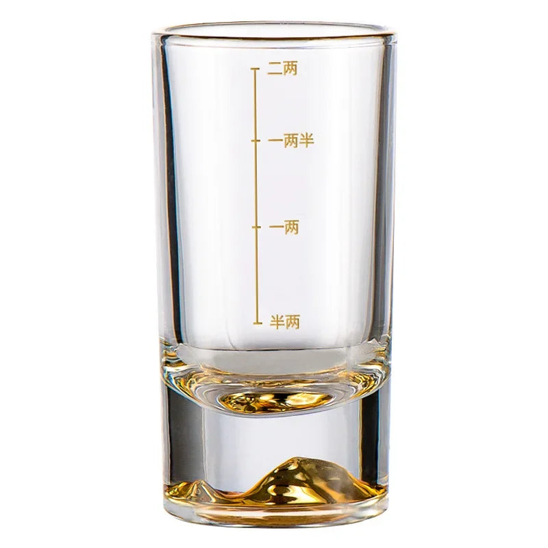 Dlight Decor 50ml/100ml Golden Mountain Shot Glass Thick Bottom Luxury Spirits Cup