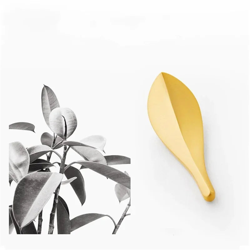 Golden Leaf Drawer Handles - Zinc Alloy Light Luxury Cabinet Knobs for Furniture Handles