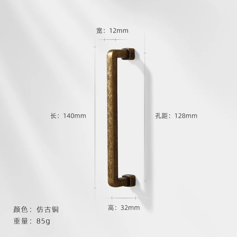 Antique Bronze Wardrobe Door Handles – Zinc Alloy Cabinet Pulls and Drawer Knobs 5065-128mm Handles
