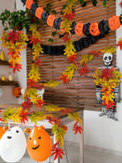 Dlight Decor 200cm Fall Maple Leaf Garland for Autumn and Halloween Decor