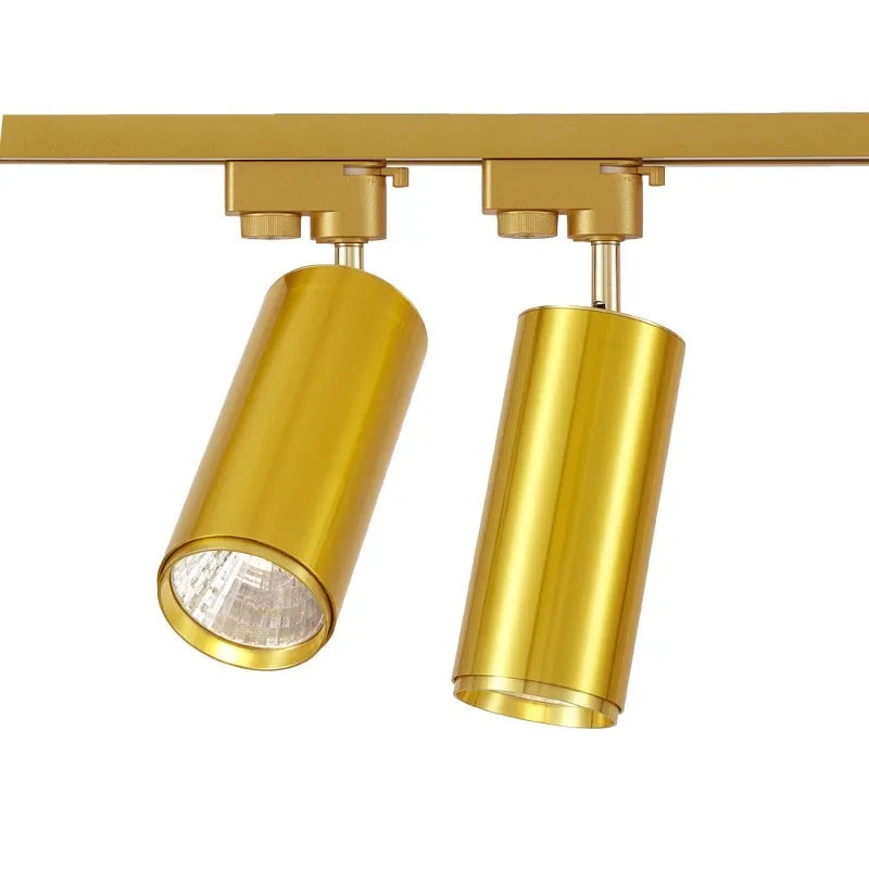 Led Gold Track Light Lamps Golden Tracking Lighting Spot Lights System Rail COB Spotlights For Home Living Clothing