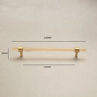 Champagne Acrylic and Brass Cupboard Handles – T-Bar Drawer Pulls for Bedroom and Bathroom 240mm Handles