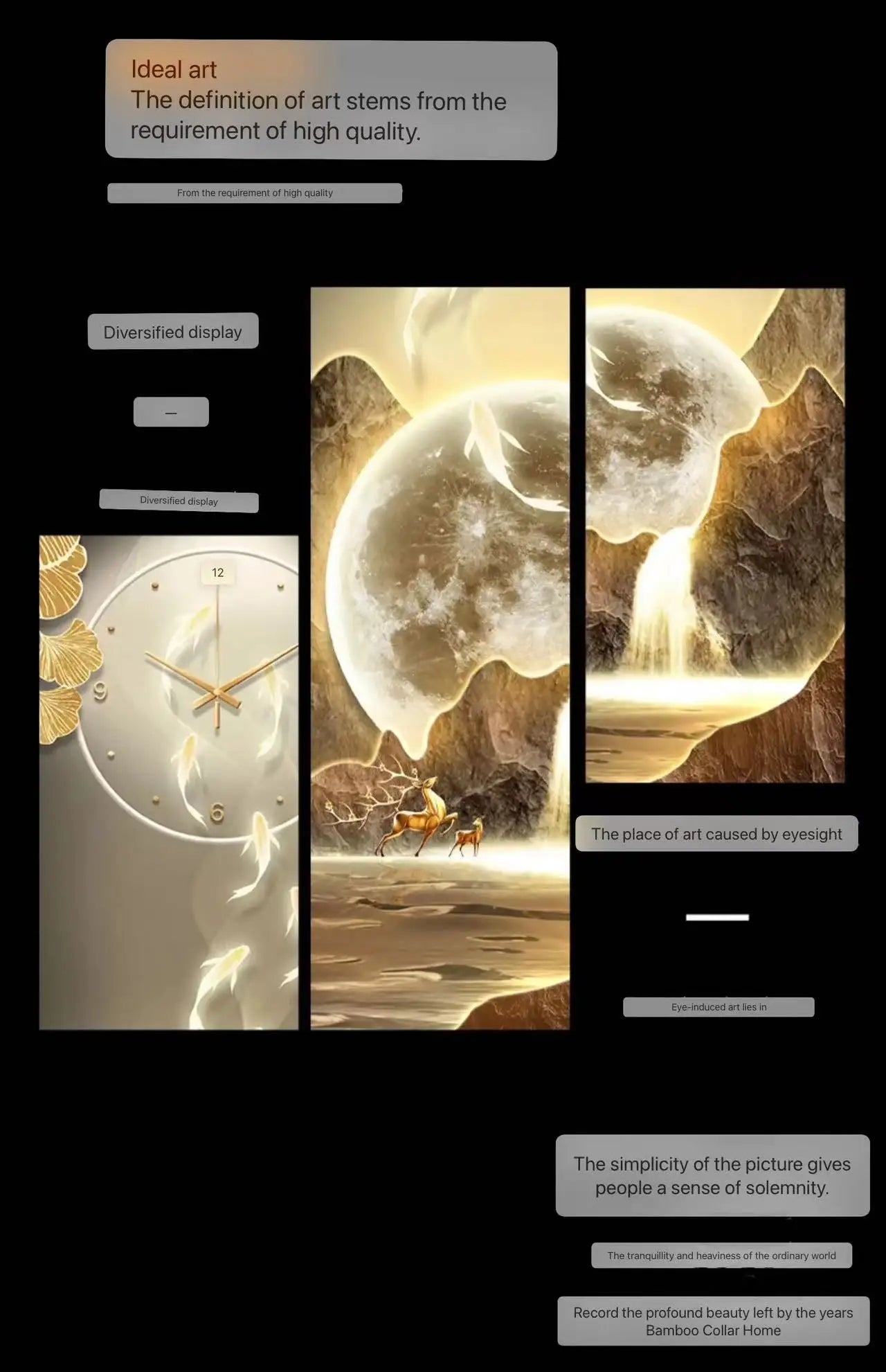 Dlight Decor Luminous Wall Clock with Elegant Glow Wall Art