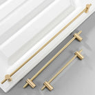 Long Gold and Black Brass Cabinet Handles – Adjustable Drawer Bar and Glass Door Pulls (265mm-1000mm) Handles