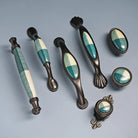 Precision Ceramic Cabinet Handles – American Style Plaid Knobs for Wardrobes and Kitchen Furniture Handles