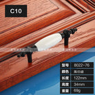 European Ceramic Cabinet Handles – Black and White Wardrobe Drawer Pulls for Kitchen and Furniture C10-8022-76 Handles