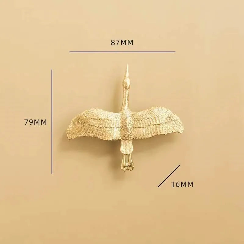 Wild Goose Brass Cabinet Handles - Nordic Copper Drawer Pulls for Wardrobes and Kitchen Cupboards Wild goose L Handles
