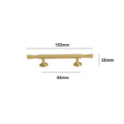 Brushed Gold Brass Cabinet Handles – Modern Knobs and Bar Pulls (50mm-280mm) 152mm Handles
