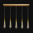 Lamp Led Chandelier - Modern Raindrop Crystal Pendant Light Fixtures In Gold For Kitchen Islands