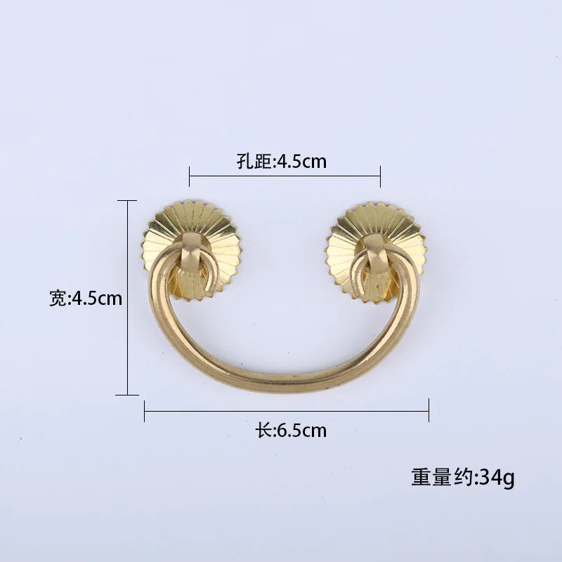 Antique Brass Arch Cabinet Pulls – Vintage Drawer Handles for Home Improvement Copper 45mm Pulls