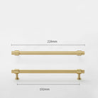 Satin Gold Furniture Handle – Solid Brass Cabinet Knobs and Drawer Pulls (50mm-358mm) 228mm length Handles