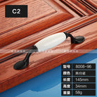 European Ceramic Cabinet Handles – Black and White Wardrobe Drawer Pulls for Kitchen and Furniture C2-8008-96 Handles