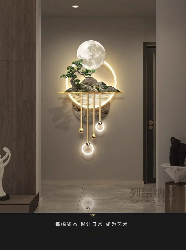 Dlight Decor 3D Wooden Landscape Wall Lamp Wall Art