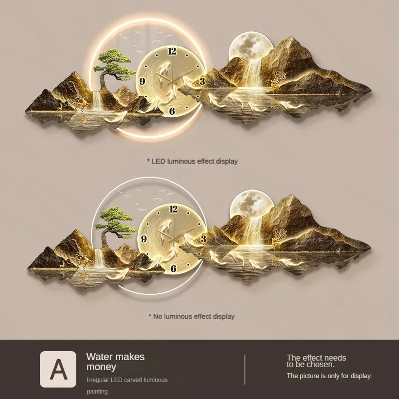 Dlight Decor Silent LED Wall Clock in Nordic Style style5 led / 35x100cm wall Art