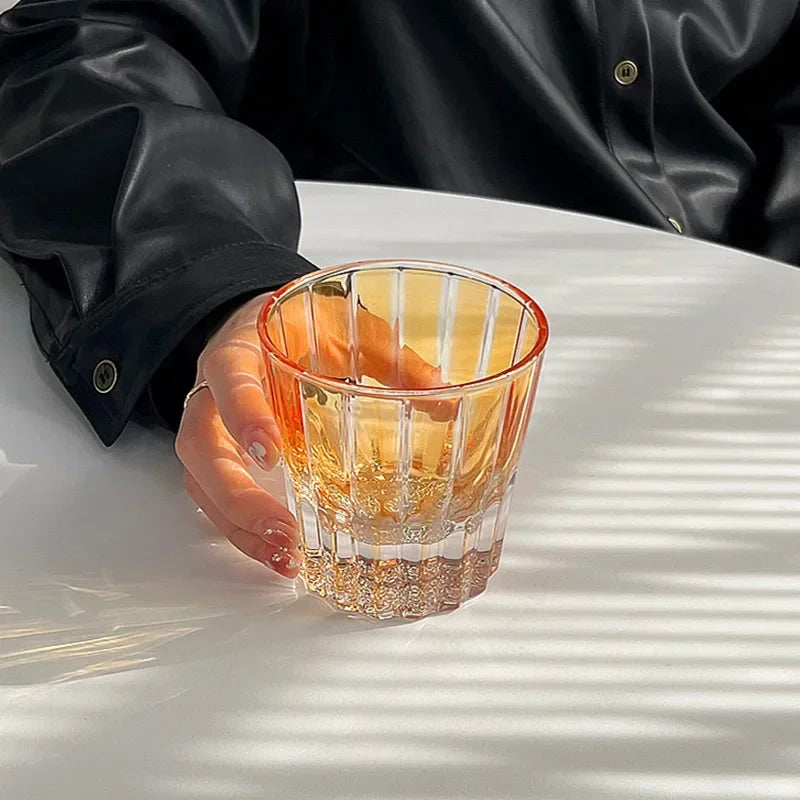 Dlight Decor 200ml Star Diamond Cut Crystal Whisky Glass orange / 200ml