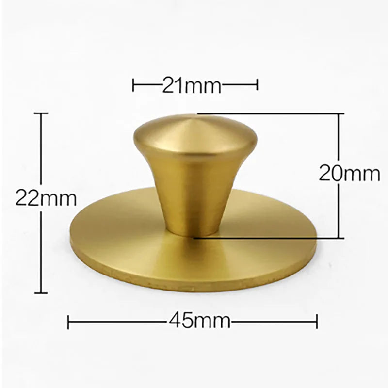 Single Hole Brass Knobs with Round Mat – Gold Cabinet and Drawer Pulls for Furniture (21mm/25mm) S Knob