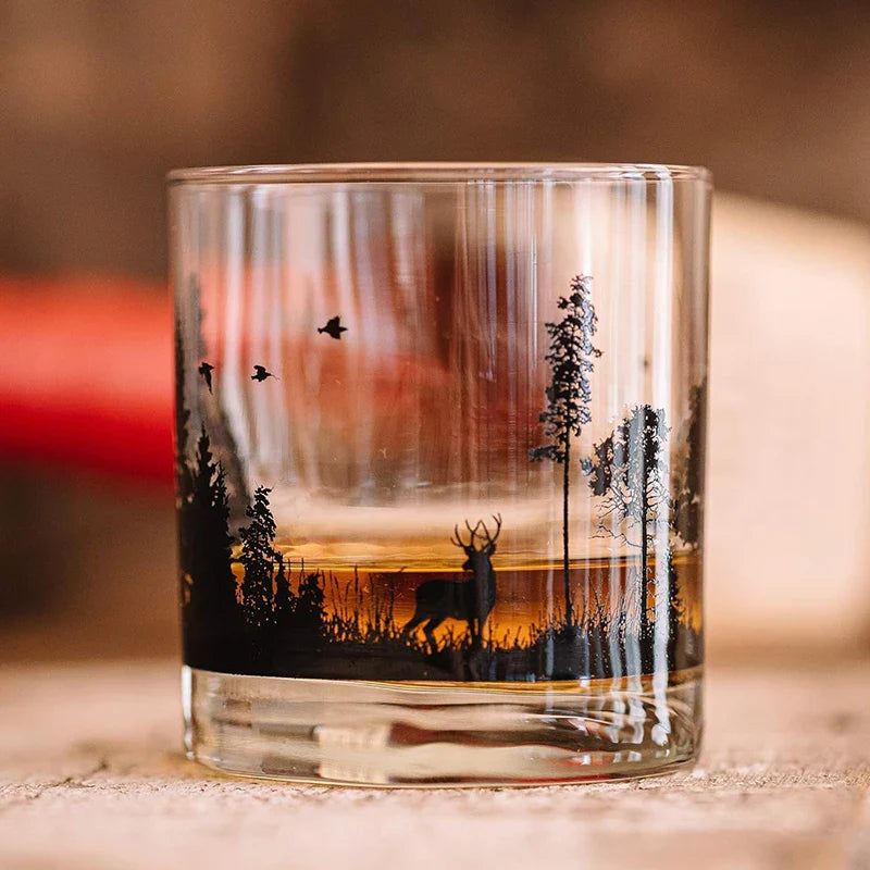 Dlight Decor 300ml Forest Animal Whiskey Glass for Nature Lovers 1pcs / 300ml