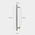 Solid Brass Knurled Cabinet Handles – Brushed Nickel Wardrobe Pulls and Textured Bar Knobs 200mm Handles