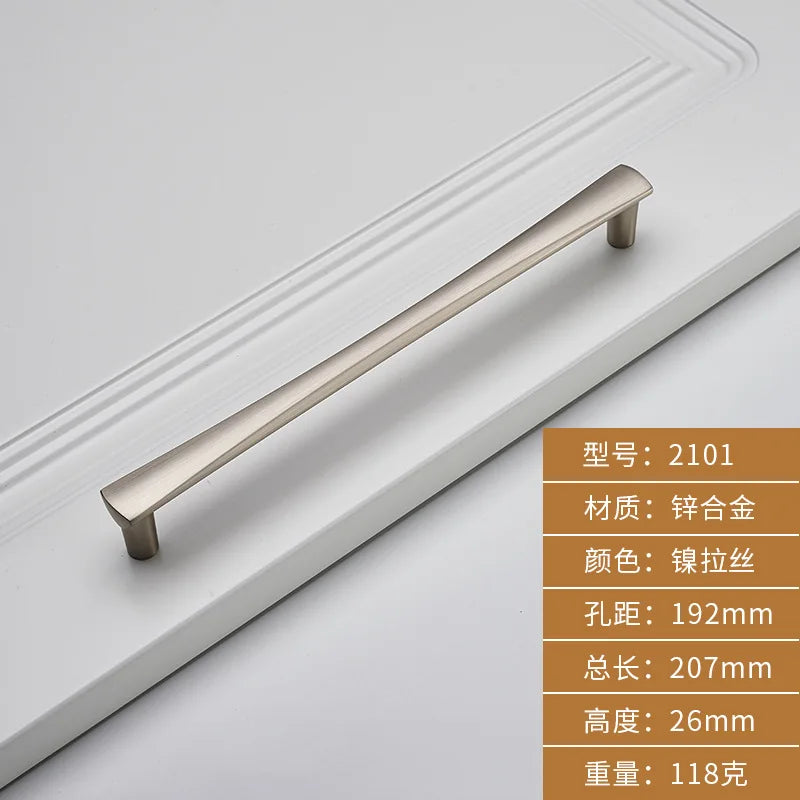 Brushed Zinc Alloy Door Handle – Simple Single Hole Design light gray-192 Handles