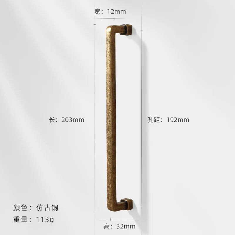 Antique Bronze Wardrobe Door Handles – Zinc Alloy Cabinet Pulls and Drawer Knobs 5065-192mm Handles