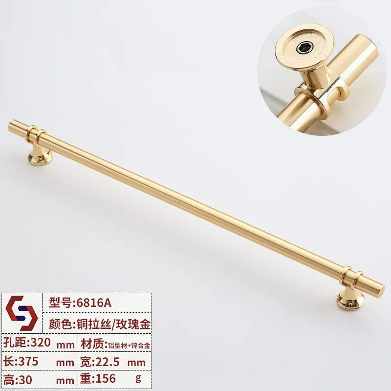 Modern T-Bar Cabinet Knobs and Handles – Sleek and Decorative Design Gold drawing 320 Handles