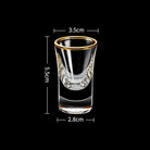 Dlight Decor 6pc Gold Rim Spirits Glass Set – Gilt Small Wine & Baijiu Cups 6pcs / 15ml