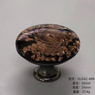Colorful Floral Glass Cabinet Knobs – Drawer Knobs for Dresser Shoe Cabinet and Kitchen Furniture GL42-4BK Knobs