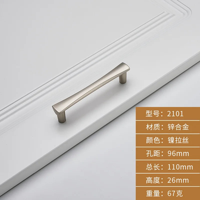 Brushed Zinc Alloy Door Handle – Simple Single Hole Design light gray-96 Handles
