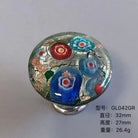 Colorful Floral Glass Cabinet Knobs – Drawer Knobs for Dresser Shoe Cabinet and Kitchen Furniture GL042GR Knobs