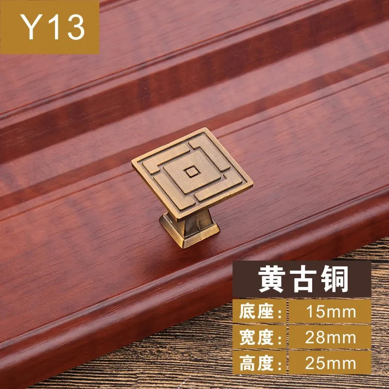 Antique Yellow Bronze Cabinet Handles - Brushed Vintage Drawer Pulls for Kitchen and Wardrobe Doors Y13 Handles