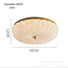 40 cm crystal-style acrylic LED flush-mount ceiling light, scalloped diffuser with brass cap