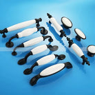European Ceramic Cabinet Handles – Black and White Wardrobe Drawer Pulls for Kitchen and Furniture Handles