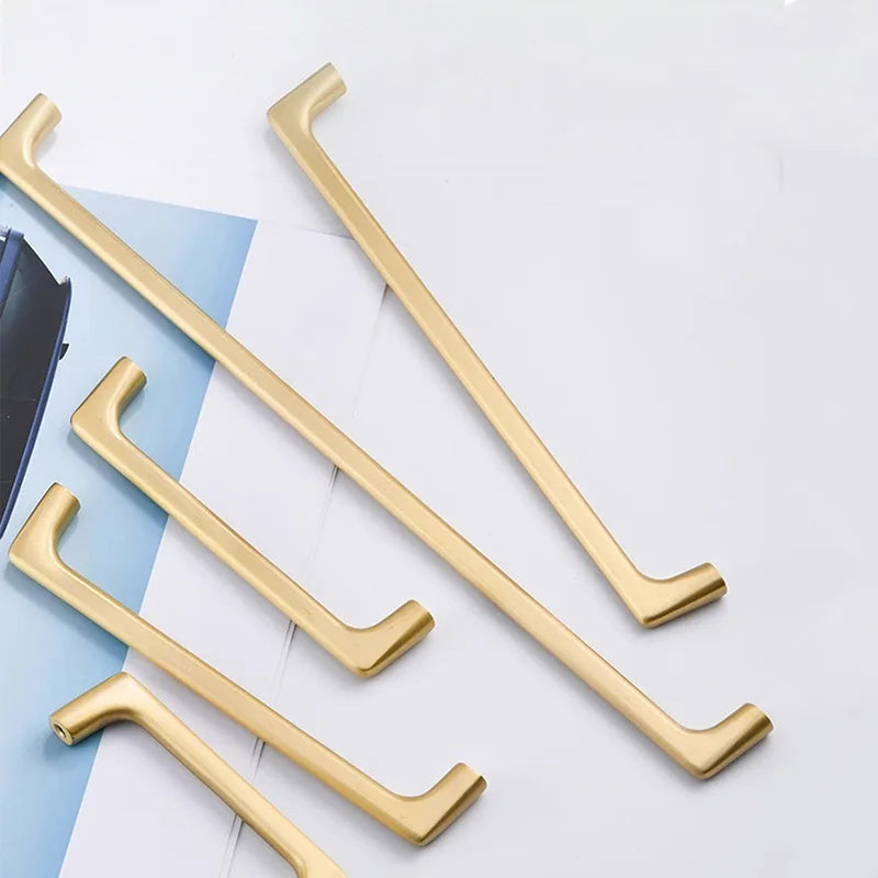 Solid Brass Wardrobe Handles – Integrated Cabinet Pulls and Furniture Bar Handles (106mm-332mm) Handles