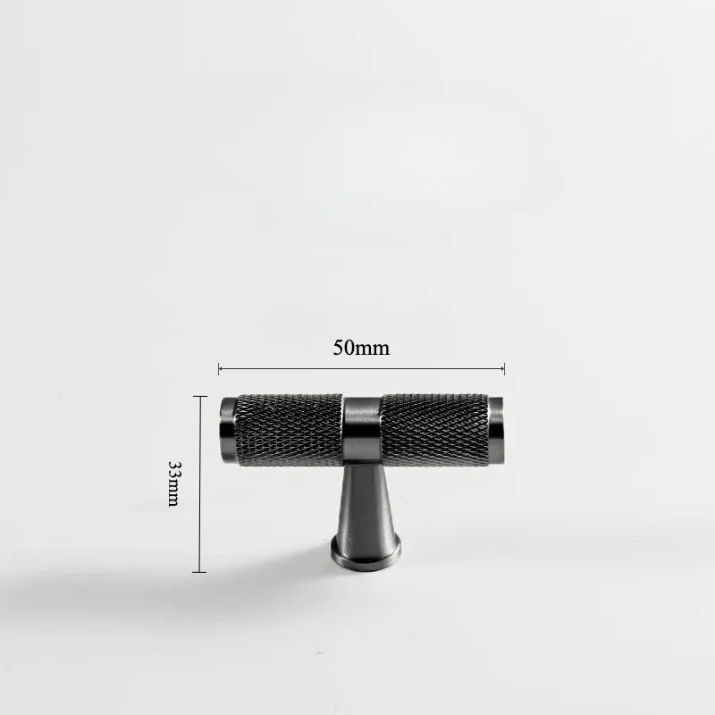 Black Knurled Brass Furniture Handles – Textured Drawer Knobs and Wardrobe Bar Pulls black 50mm Handles