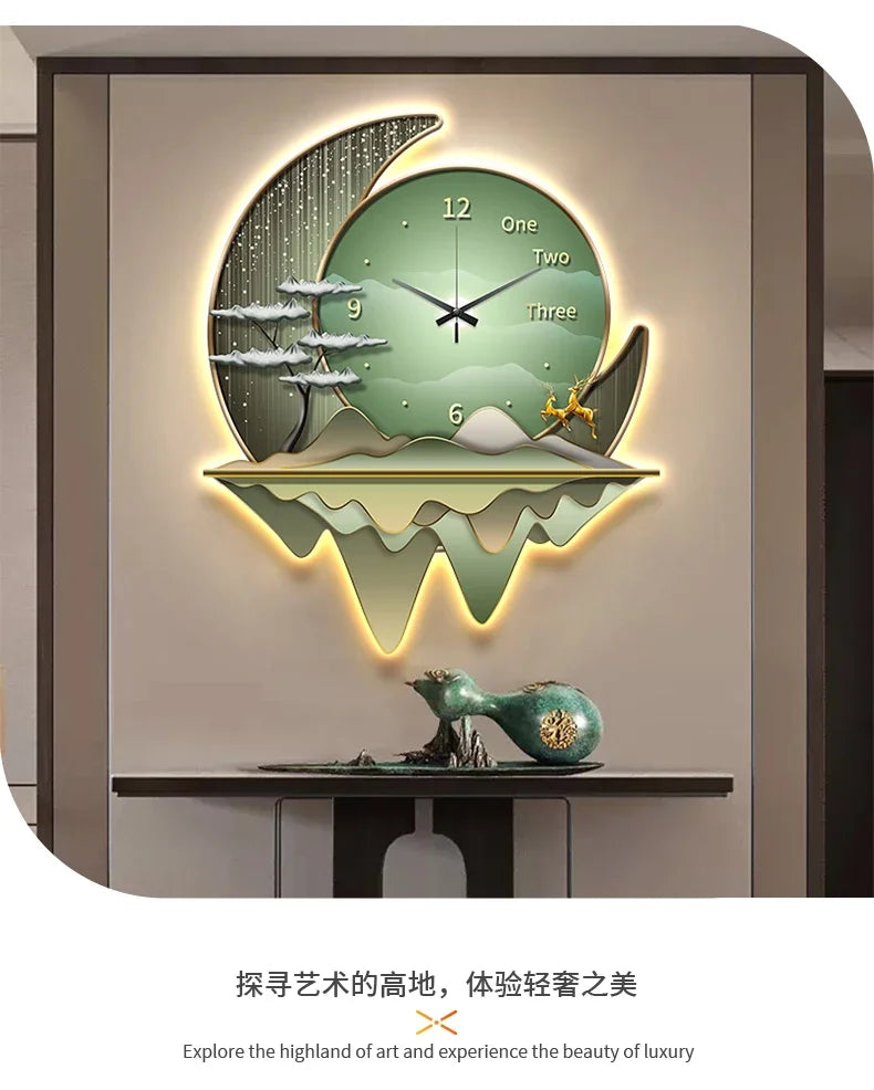 Dlight Decor Clock Wall Light with Luxury Crystal Glow Wall Art