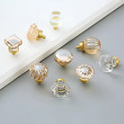 Brass Crystal Cupboard Cabinet Handle Kitchen Drawer Knobs Light Luxury Furniture Hardware Transparent Handle Home