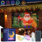 APP Controlled 16 Million Colors RGB LED Curtain Lights Holiday Party Decoration 1.6x1.6m-256LED holiday lighting