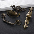 Antique Bronze Cabinet Handles - Retro Drawer Pulls Vintage Zinc Alloy Kitchen Hardware for Furniture Dresser and