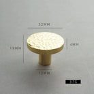 Nordic Handmade Brass Hammered Cabinet Handles – High-End Pulls for Drawers Wardrobes and Kitchen Furniture Flat head L