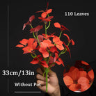 Dlight Decor 33cm Four Leaf Clover Plant with Bell Tree Leaves for Home and Party Decor Red