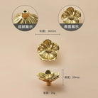 Luxury Brass Flower and Leaf Cabinet Handles – Chinese-Style Decorative Pulls for Wardrobes and Drawers 2 / 1 piece
