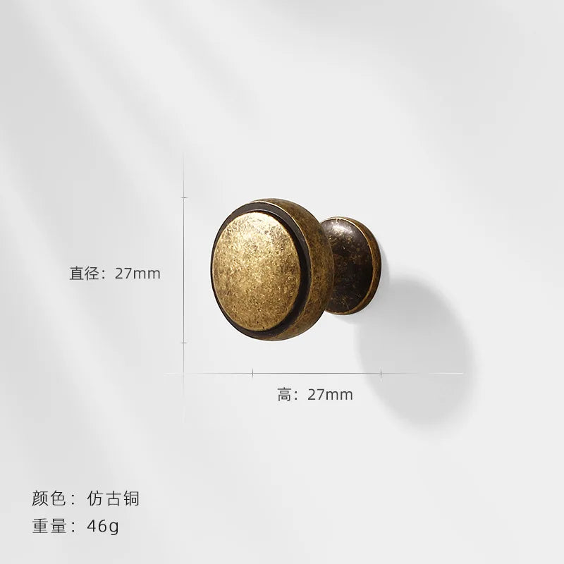 Antique Bronze Wardrobe Door Handles – Zinc Alloy Cabinet Pulls and Drawer Knobs 5065-Single hole Handles
