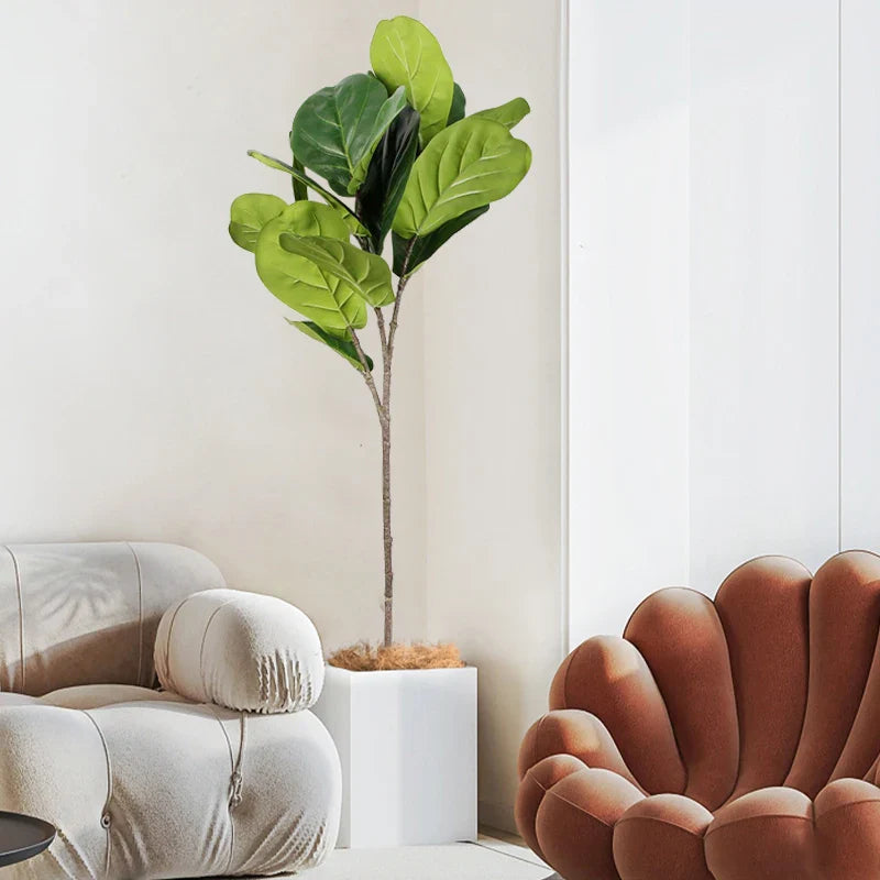 Dlight Decor 113cm Tropical Ficus Tree with Rubber Style Leaves