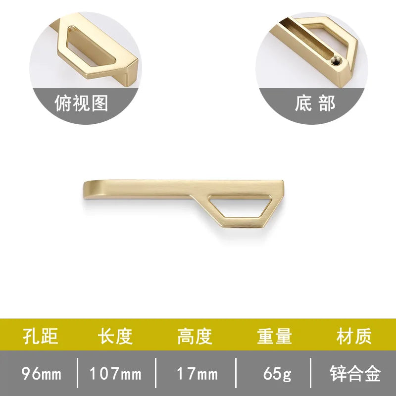 Gold and Pearl Grey Cabinet Handles - Modern Zinc Alloy Pulls for Kitchen and Furniture Gold drawing 96mm Handles