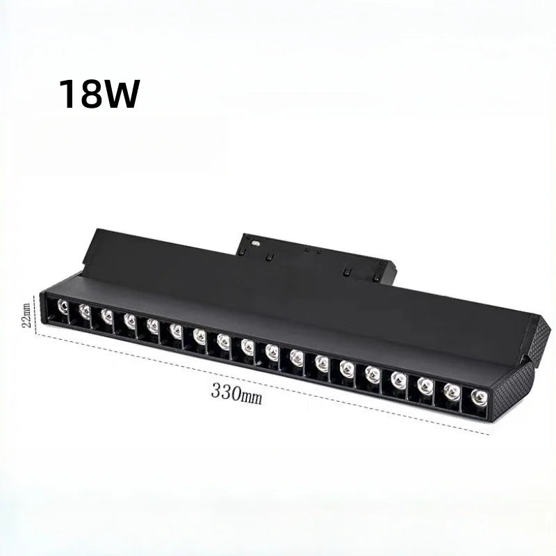 LED Embedded Magnetic Track Light - 6W/12W/18W/24W Folding Grille Spotlight 18W Folding Light / Warm white 3000K