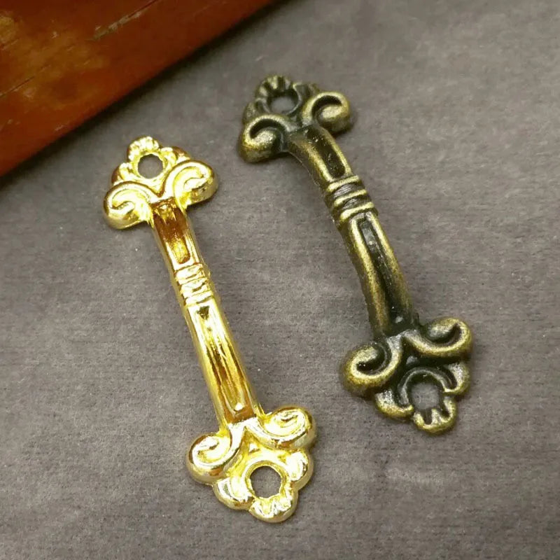 10pcs Antique Zinc Alloy Drawer Handles – Vintage Chinese Style Handles